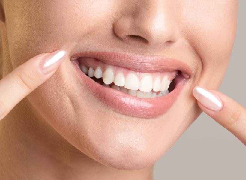 Close-up of a patient's healthy, bright smile